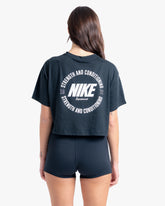NIKE S&C WOMEN'S CROPPED TEE BLACK/WHITE